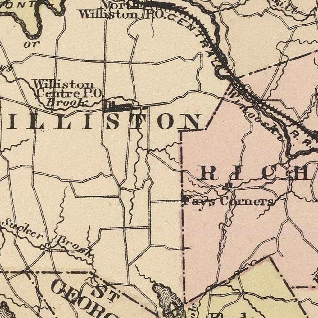 Vintage Map of Chittenden County, Vermont 1876