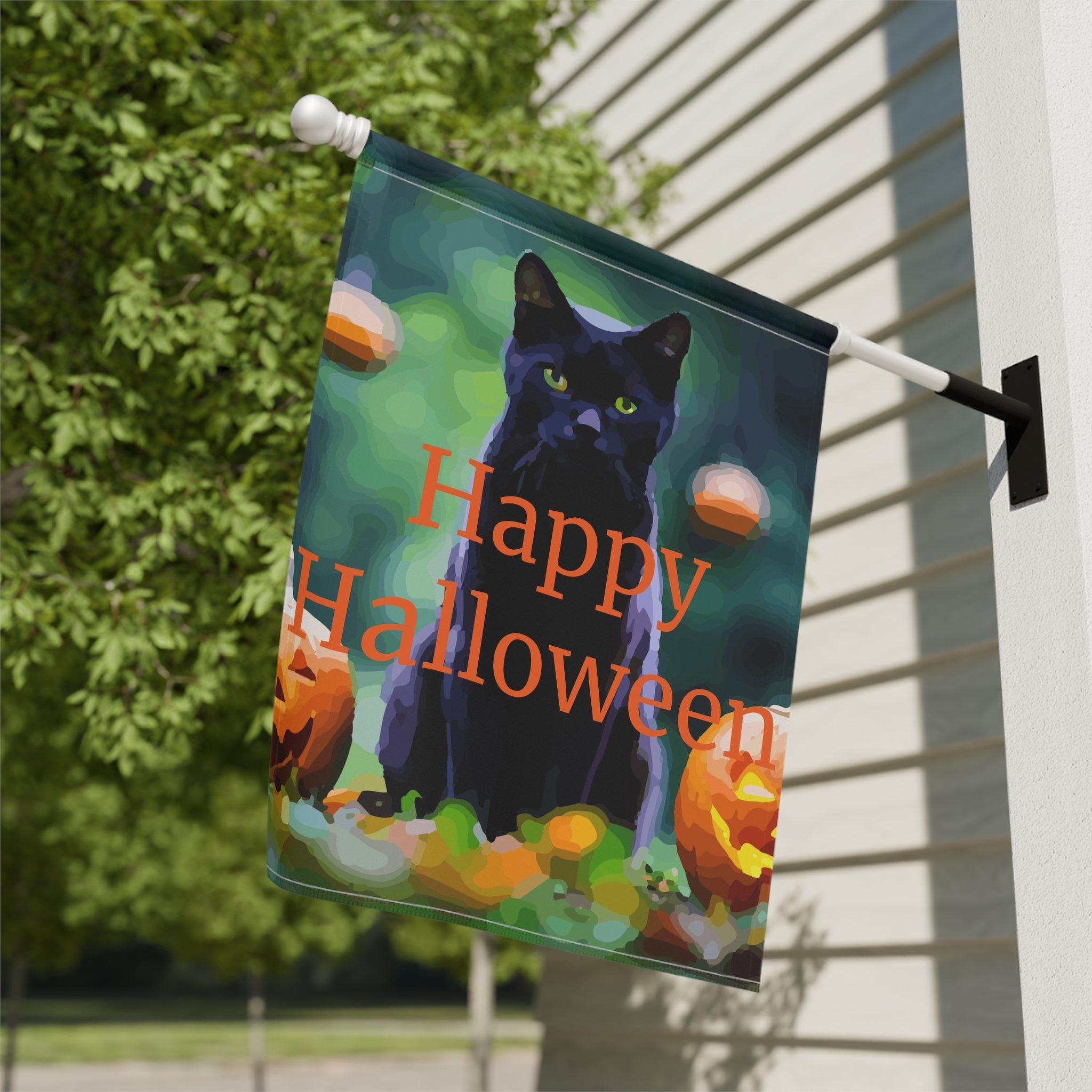 Garden Flag - Happy Halloween Black Cat Outdoor Decor