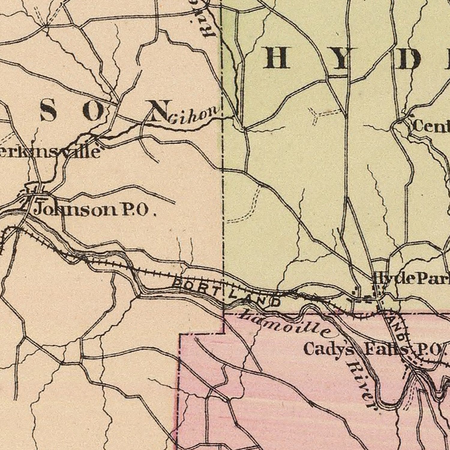 Vintage Map of Lamoille County, Vermont 1876