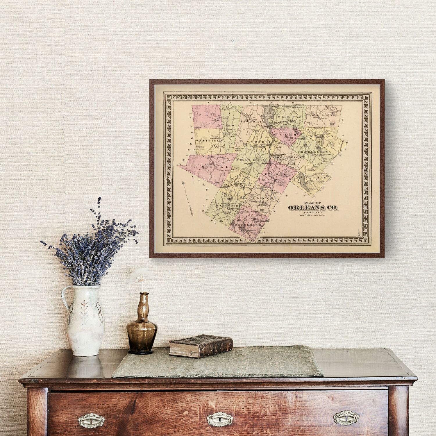 Vintage Map of Orleans County, Vermont 1876
