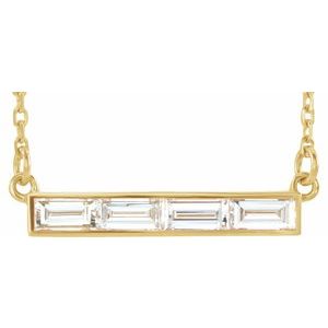 14K Yellow Gold 1/2 CTW Natural Diamond Bar Necklace