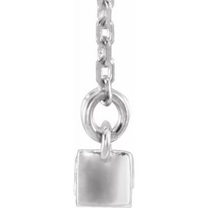 14K White Gold 1/2 CTW Natural Diamond Bar 17" Necklace