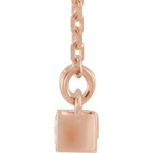14K Rose Gold 1/2 CTW Natural Diamond Bar 17" Necklace