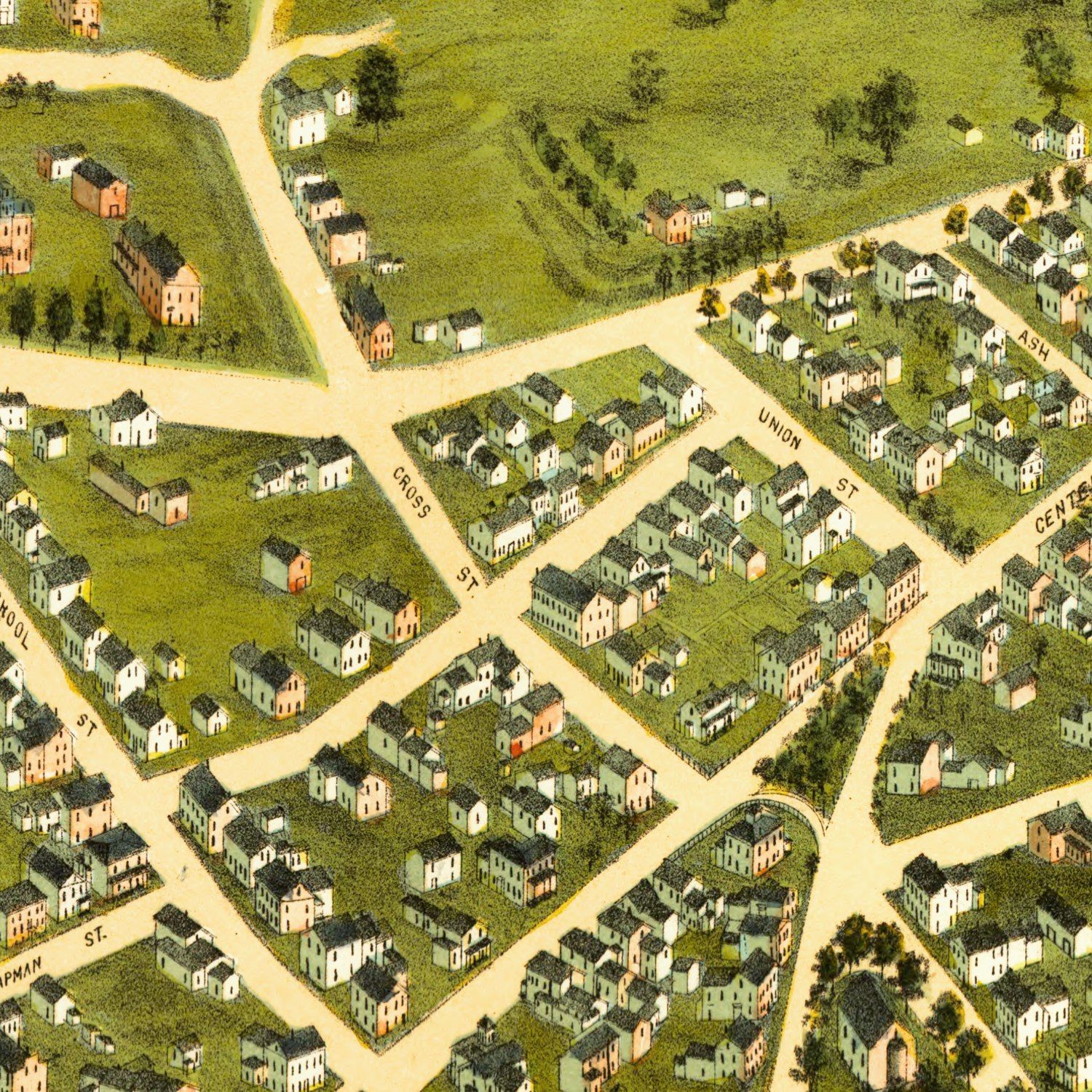Vintage Map of Chicopee, Massachusetts 1878