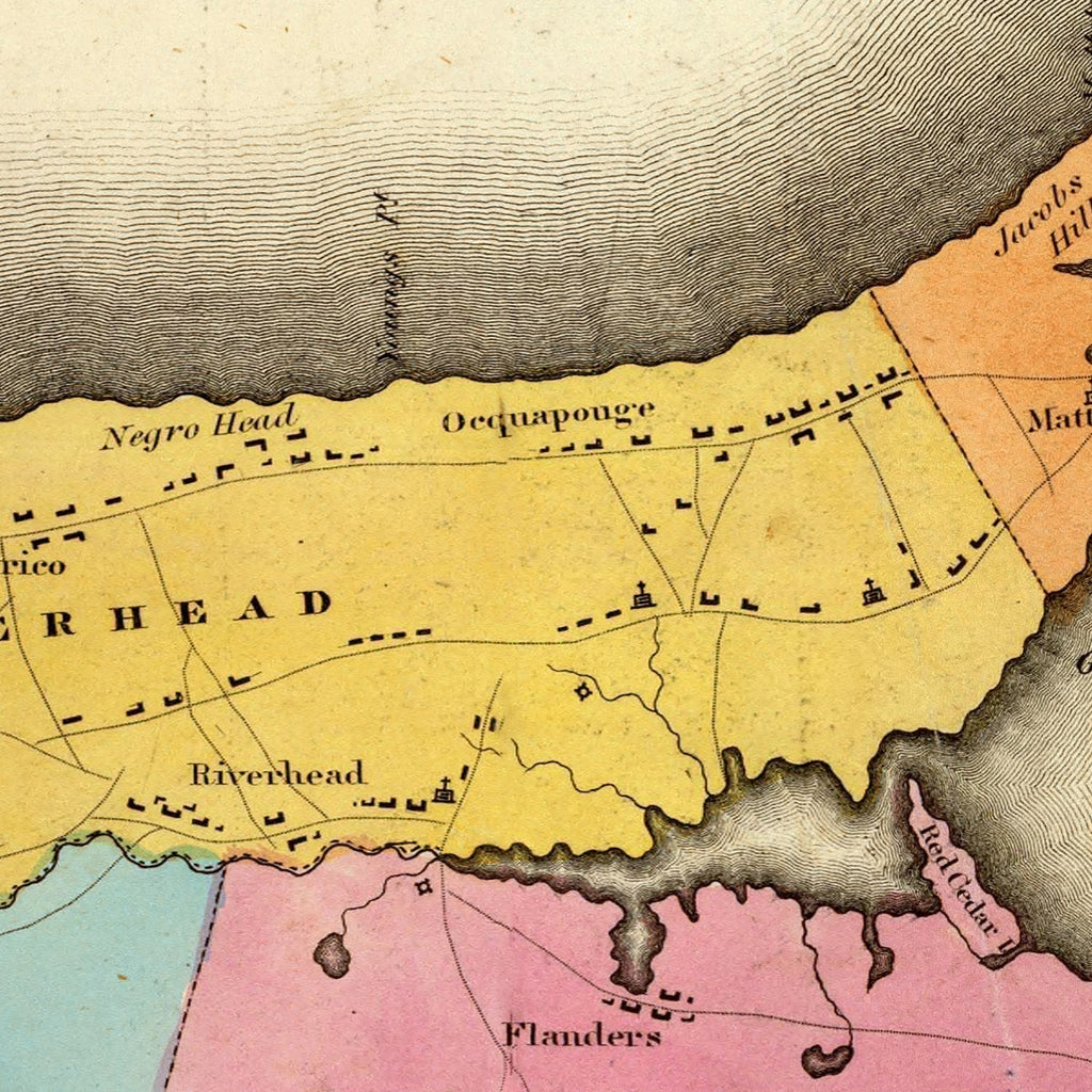 Vintage Map of Long Island, New York 1829