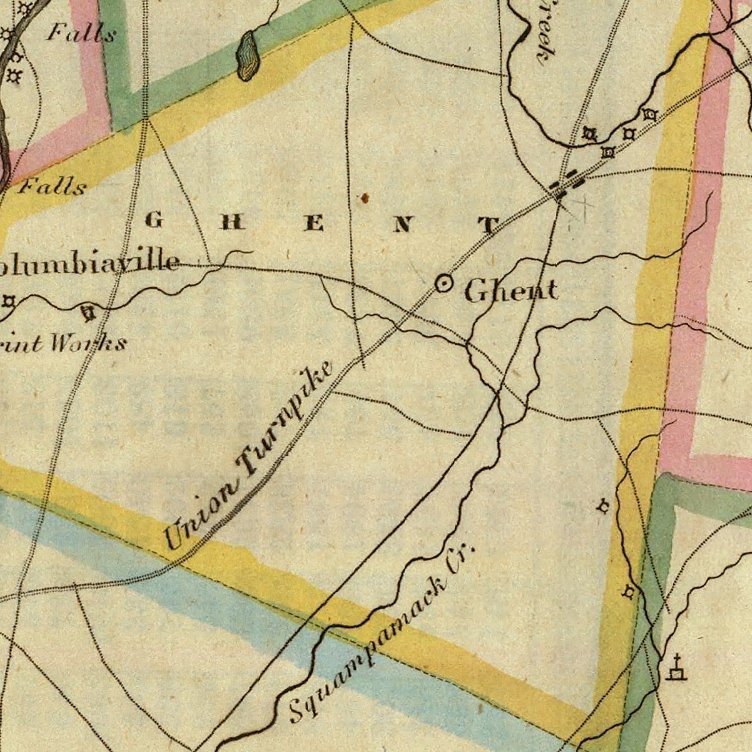 Vintage Map of Columbia County, New York 1829