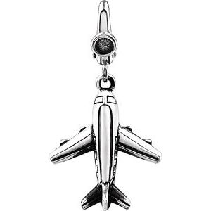 Sterling Silver Plane  Charm/Pendant