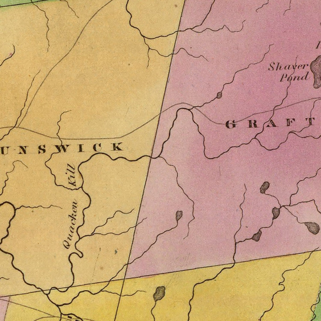 Vintage Map of Rensselaer County, New York 1829