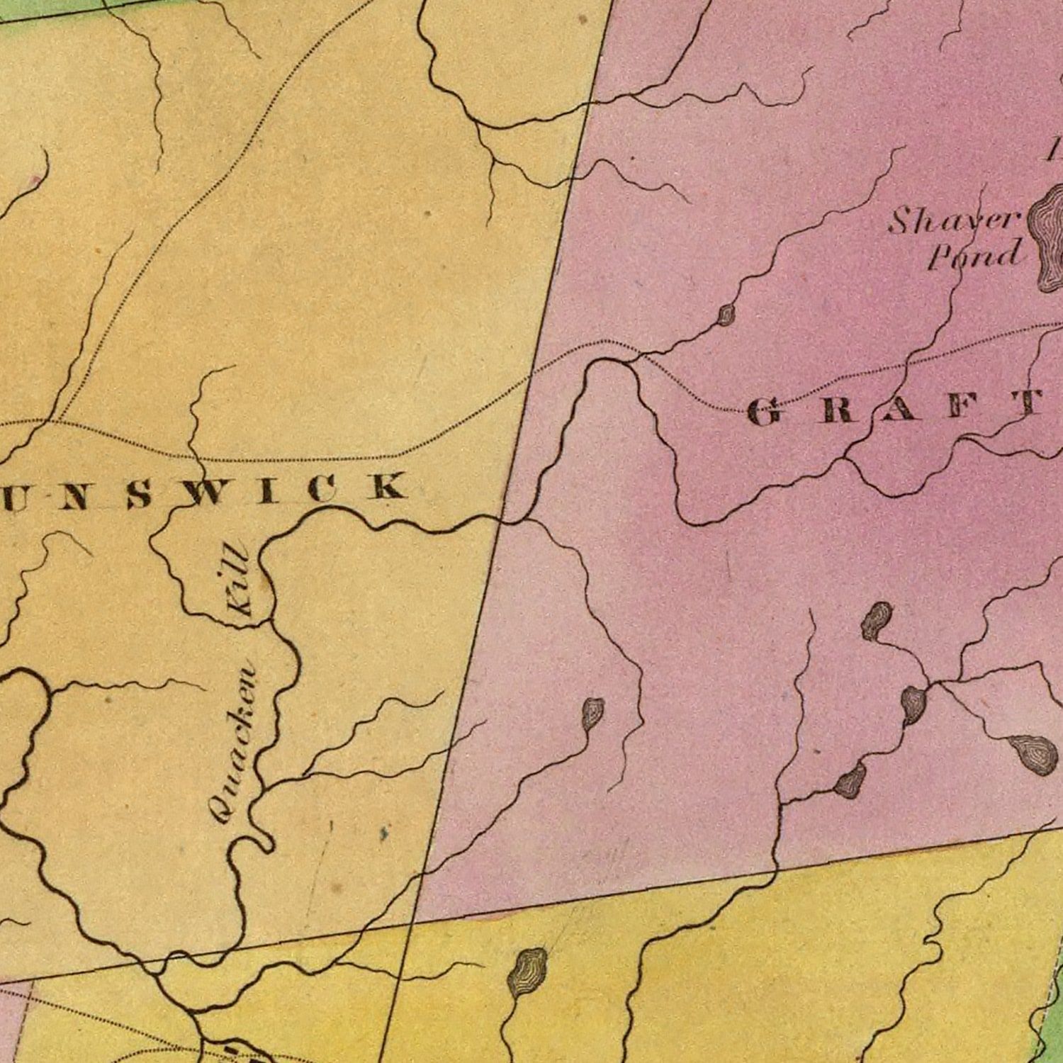 Vintage Map of Rensselaer County, New York 1829