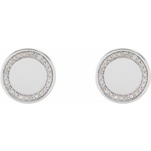 Platinum 1/4 CTW Natural Diamond Engravable Earrings – image 2