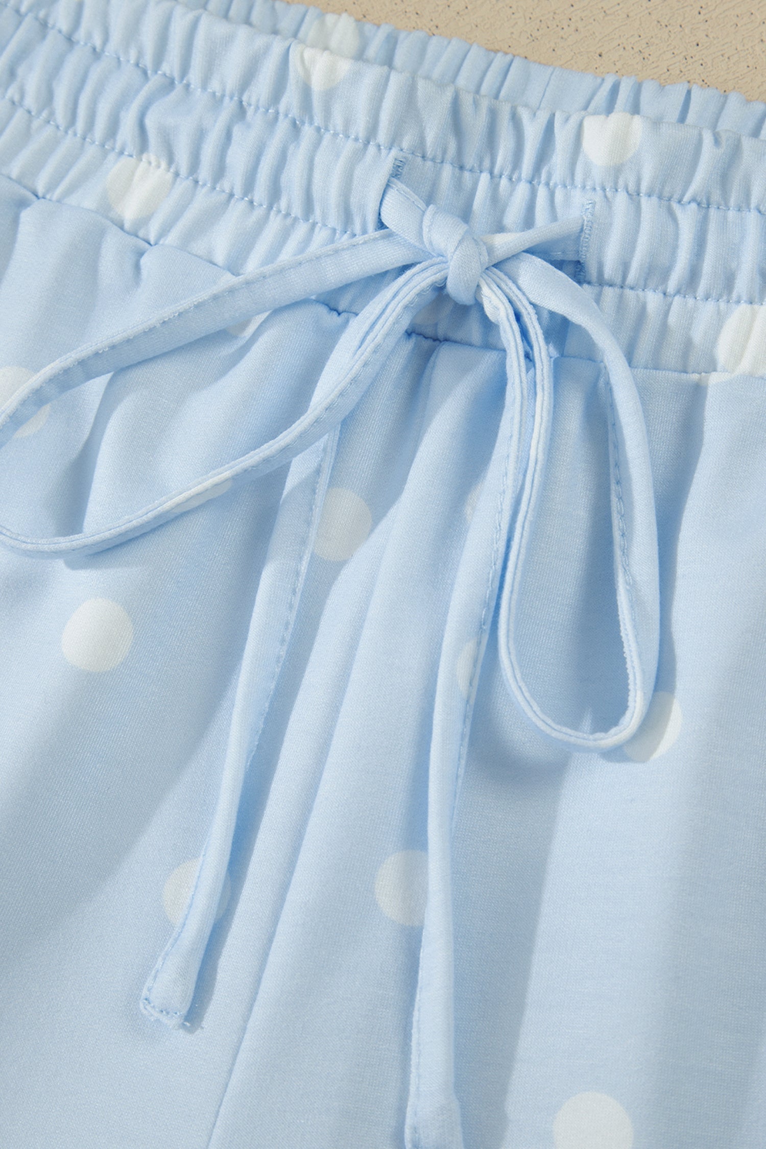 Polka Dot Loose Tee & Drawstring Shorts Set