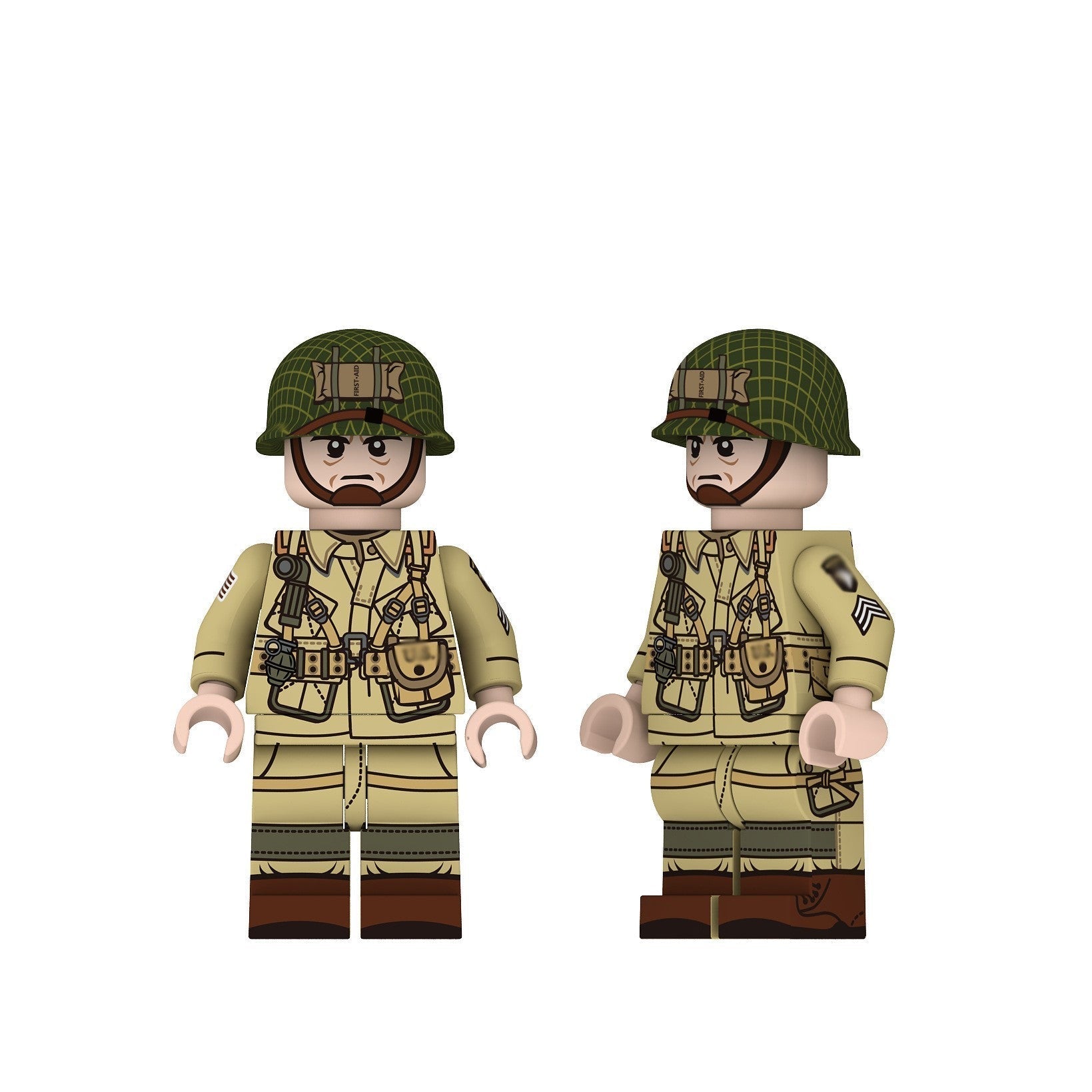 WWII - U.S. Army Set - 6 Man Squad - Mil-Blox