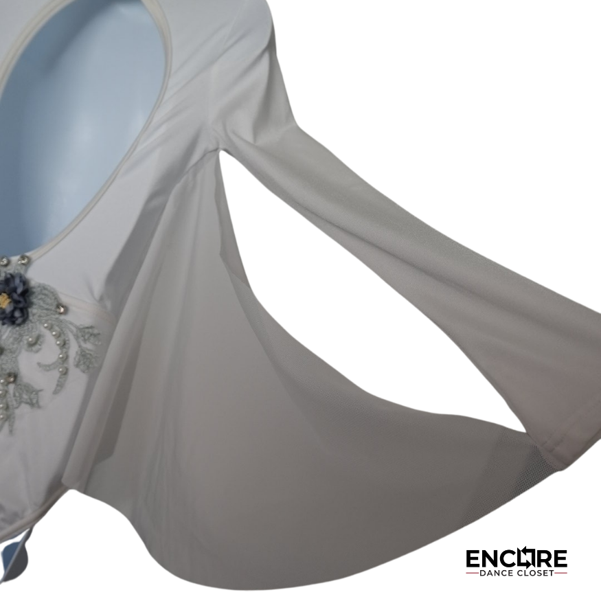 White Leotard with Appliqué