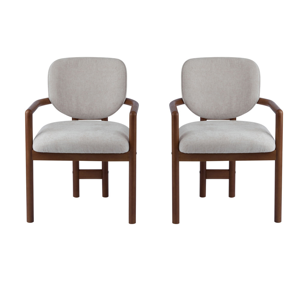 Upholstered Arm Dining Chairs (Set of 2)