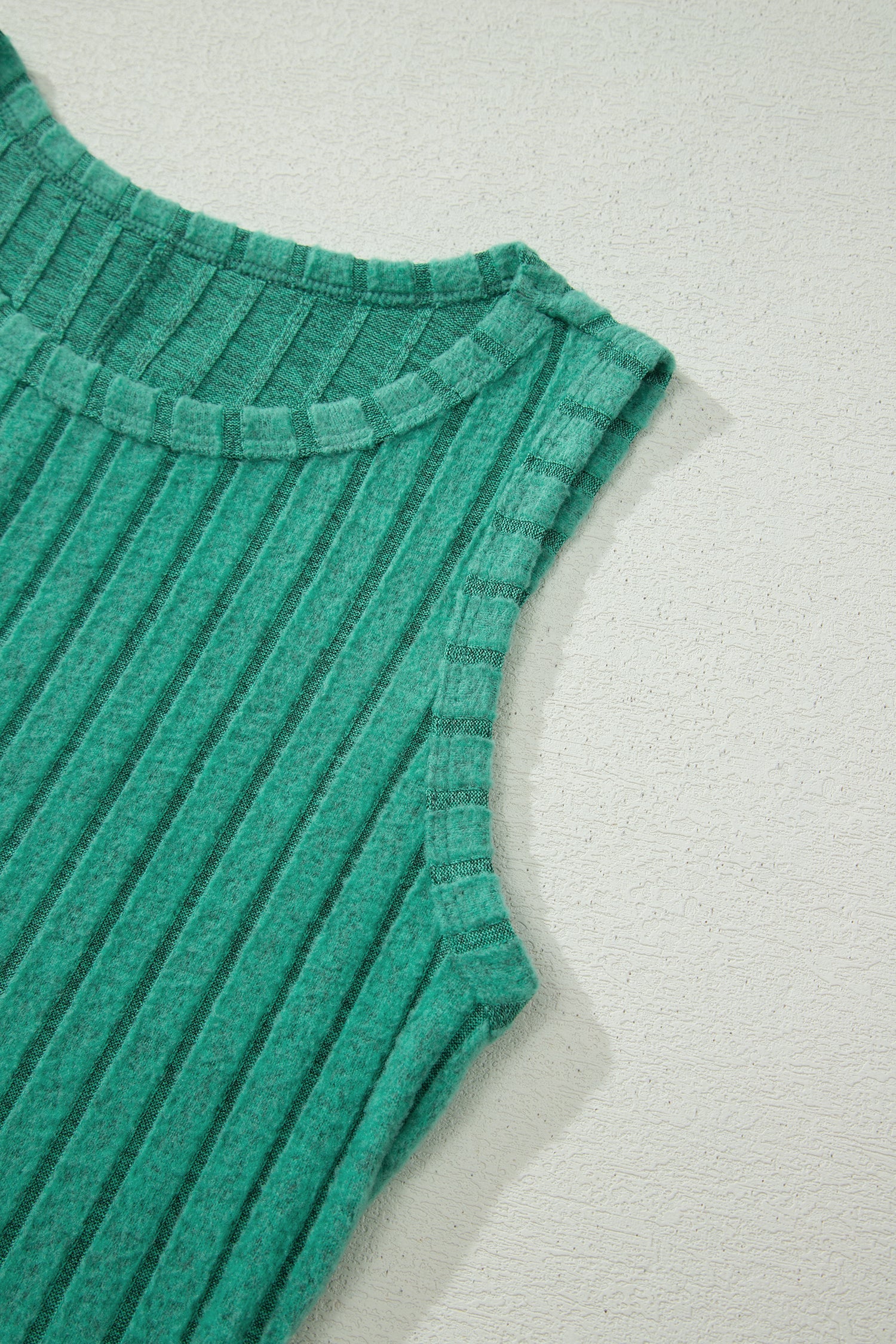 Solid Ribbed Knit Mineral Wash Tank Top