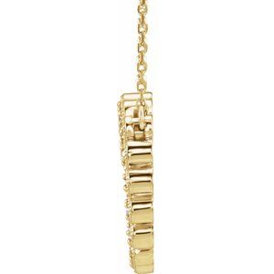 14K Yellow Gold 1/5 CTW Natural Diamond Circle 16-18" Necklace