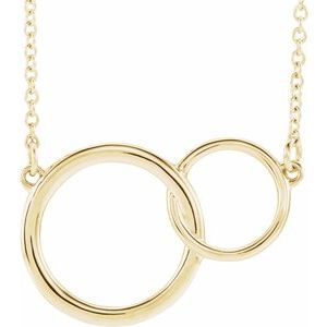 14K Yellow Gold Interlocking Circle 16-18" Necklace