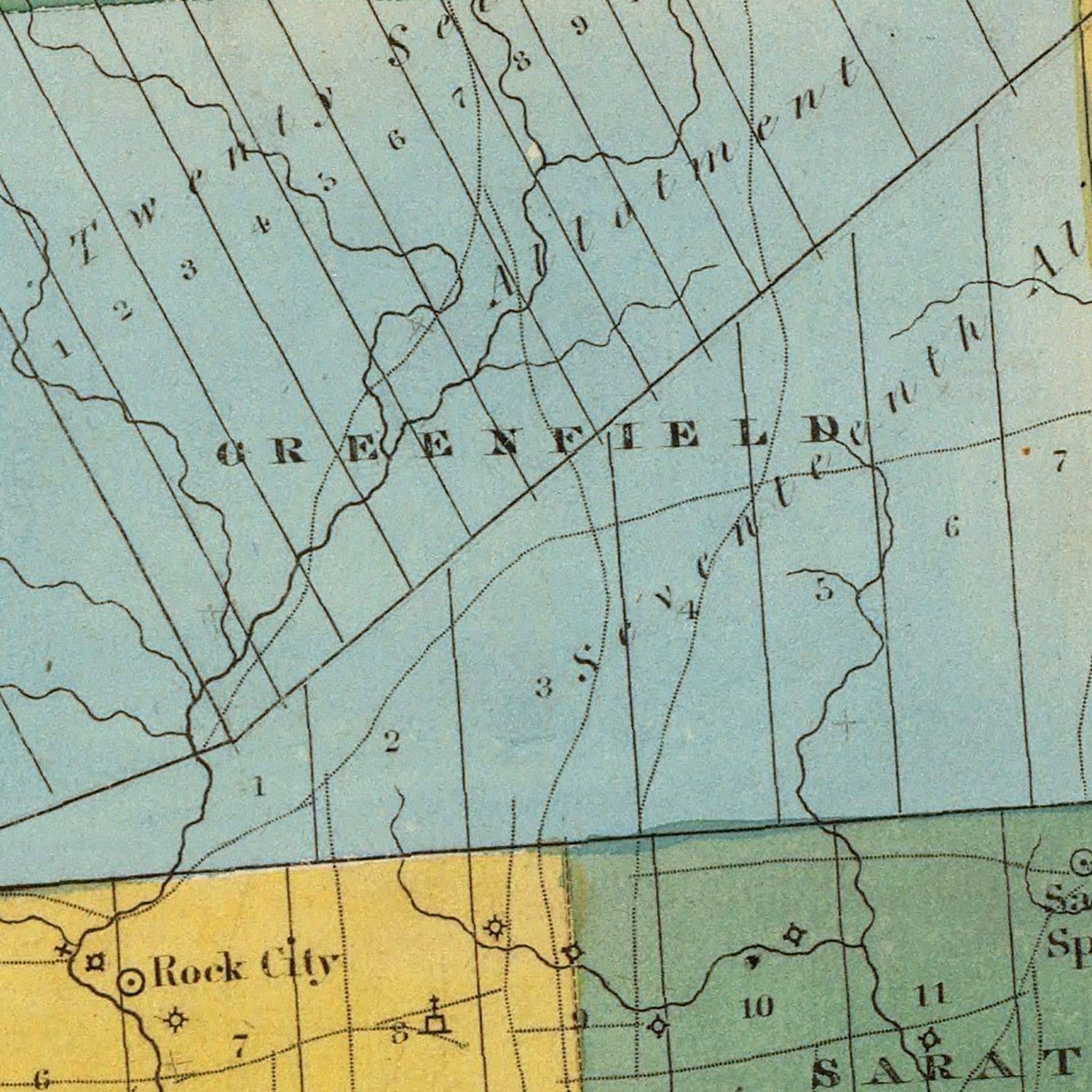 Vintage Map of Saratoga County, New York 1829
