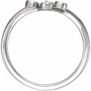Sterling Silver 1/5 CTW Natural Diamond Three-Stone Fringe V Ring