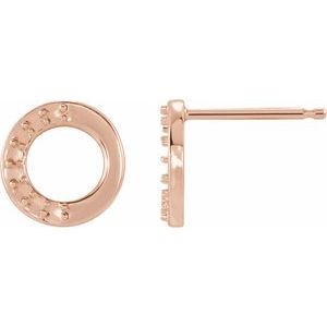 14K Rose Gold 1.5 mm Round Accented Right Circle Earring Mounting