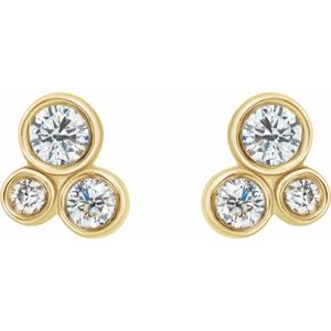 14K Yellow Gold 1/5 CTW Natural Diamond Geometric Cluster Earrings – image 2