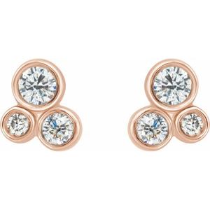 14K Rose Gold 1/5 CTW Natural Diamond Geometric Cluster Earrings – image 2