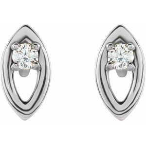 Platinum .05 CTW Natural Diamond Solitaire Earrings – image 2