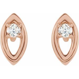 14K Rose Gold .05 CTW Natural Diamond Solitaire Earrings – image 2