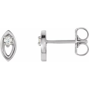 14K White Gold .05 CTW Natural Diamond Solitaire Earrings