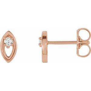 14K Rose Gold .05 CTW Natural Diamond Solitaire Earrings