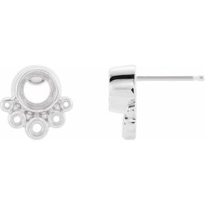 Sterling Silver Bezel-Set Earring Mounting
