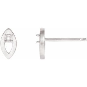 Platinum 1.5 mm Round Accented Earring Mounting