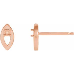 14K Rose Gold 1.5 mm Round Accented Earring Mounting