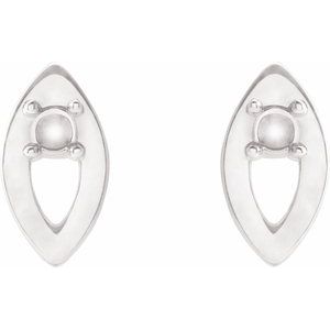 Platinum 1.5 mm Round Accented Earring Mounting – image 2