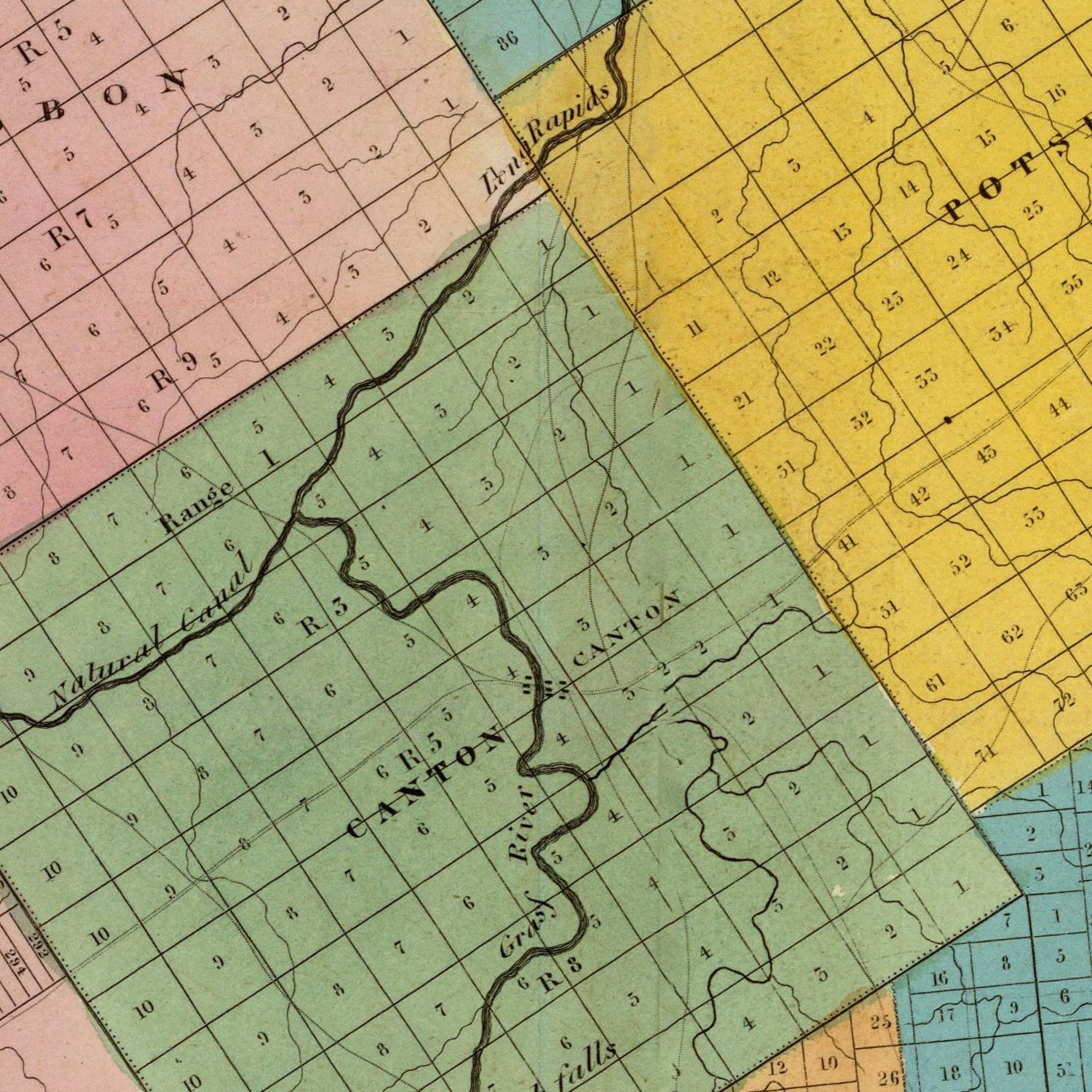 Vintage Map of St. Lawrence County, New York 1829