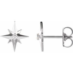 Platinum .03 CTW Natural Diamond Star Earrings