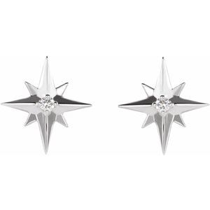 Platinum .03 CTW Natural Diamond Star Earrings – image 2