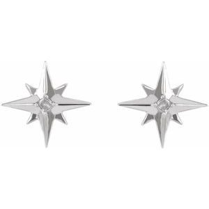 Platinum 1.5 mm Round Star Earring Mounting – image 2