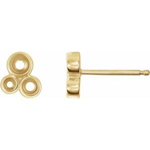 14K Yellow Gold Right Geometric Cluster Earring Mounting