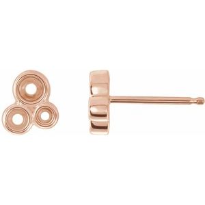 14K Rose Gold Left Geometric Cluster Earring Mounting