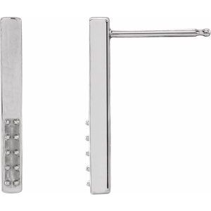 Platinum 1.3 mm Round Bar Earring Mounting