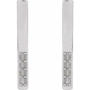 Platinum 1.3 mm Round Bar Earring Mounting – image 2