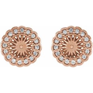 14K Rose Gold 1/4 CTW Natural Diamond Earring Jackets with 6 mm ID – image 2