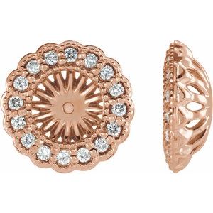 14K Rose Gold 1/4 CTW Natural Diamond Earring Jackets with 6 mm ID