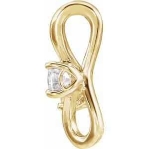 14K Yellow Gold 1/5 CTW Natural Diamond Two-Stone Bypass Pendant