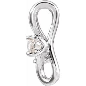 Sterling Silver 1/5 CTW Natural Diamond Two-Stone Bypass Pendant