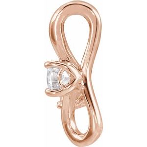 14K Rose Gold 1/5 CTW Natural Diamond Two-Stone Bypass Pendant