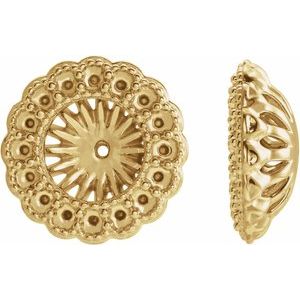 18K Yellow Gold 6 mm ID Earring Jacket Mounting