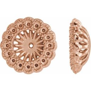 18K Rose Gold 6 mm ID Earring Jacket Mounting