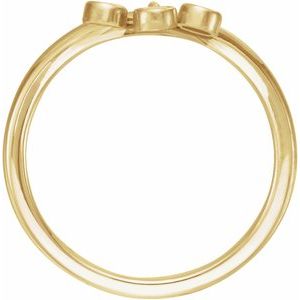 14K Yellow Gold 1/5 CTW Natural Diamond Three-Stone Fringe V Ring